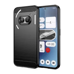   HUSĂ! - Husă silicon pentru telefon (rezistent la impact, călcâi pernă de aer, periat, model de carbon) negru Nothing Phone (2a)