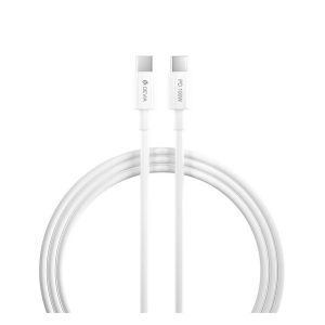 Cablu de date DEVIA SMART (Tip-C - Tip-C, 100W, încărcător rapid PD, 150cm) ALB