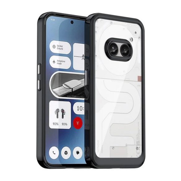 Protectie din plastic pentru telefon (cadru din silicon, rezistenta la impact, spate transparent) BLACK Nothing Phone (2a)