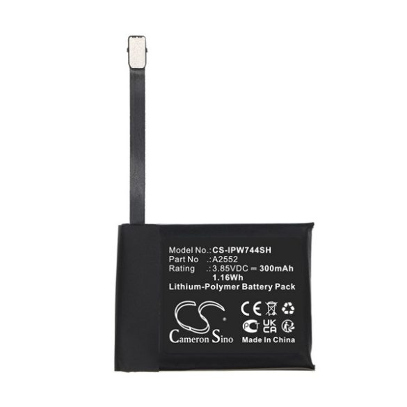Baterie CAMERON SINO Li-Polymer (3.85V / 300mAh, compatibil cu Apple A2552) NEGRU Apple Watch Series 7 45mm