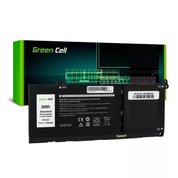 Baterie GREEN CELL Li-Polymer (11,4V, 3300mAh, compatibilă cu Dell Latitude 3320 3330 3520 Inspiron 15 3511 3525 5510) NEGRU