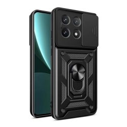   HUSĂ! - Protector de telefon din plastic Defender (rezistenta la impact, interior din silicon, inel de retinere, protectie camera) NEGRU Xiaomi Poco X6 Pro 5G
