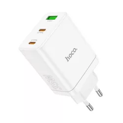   Încărcător de rețea HOCO N33 USB+2 prize de tip C (35W, încărcător rapid PD 3.0) ALB