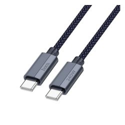  Cablu de date HOCO U134 (Tip-C - Type-C, 240W, încărcător rapid PD 3.0, 180cm, șiret) ALBASTRU ÎNCHIS