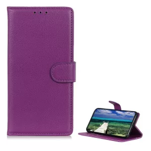 HUSĂ! - Husă în picioare, efect piele (FLIP, deschidere laterală, suport de birou, premium) PURPLE Motorola Moto G04