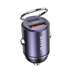   Încărcător auto USAMS C38 USB+priză de tip C (30W, încărcător rapid PD, mini) MOVOL