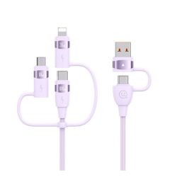   Cablu de încărcare USAMS U85 5 în 1 (Tip-C/USB - Type-C/fulger/microUSB, 100W, încărcător rapid PD, 120cm) PURPLE