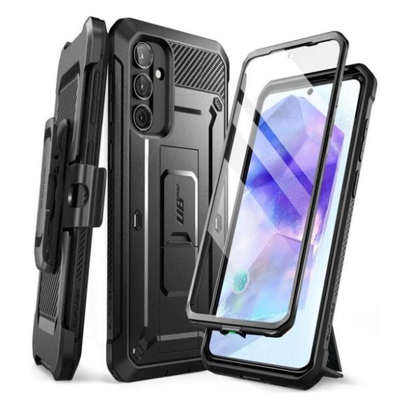 SUPCASE UNICORN BEETLE PRO protector de telefon din plastic (protecție 360°, rezistență puternică la impact, față din plastic) NEGRU Samsung Galaxy A55 5G (SM-A556)