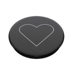   Suport telefon POPSOCKETS (lipibil de dispozitiv, multifuncțional, inimă) NEGRU