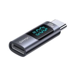   Adaptor USAMS (priză de tip C - tip C, 100W, transfer și încărcare date, afișaj LED) GRI