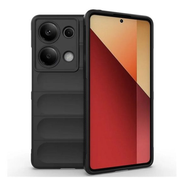 Protectie din silicon pentru telefon (rezistenta la socuri, protectie camera, 3D) NEGRU Xiaomi Poco M6 Pro LTE, Redmi Note 13 Pro 4G