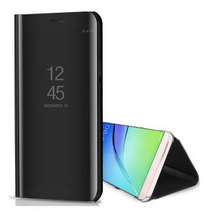 HUSĂ! - Husă cu suport (FLIP activ, deschidere laterală, suport desktop, oglindă) NEGRU Xiaomi Redmi Note 13 Pro 4G, Poco M6 Pro LTE