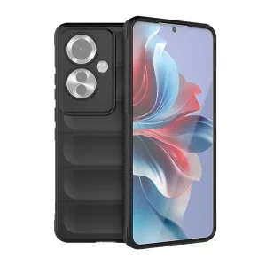 HUSĂ! - Protectie din silicon pentru telefon (rezistenta la socuri, protectie camera, 3D) NEGRU Oppo Reno11 F 5G