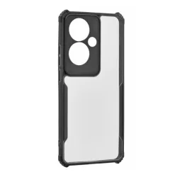   HUSĂ! - Protectie din silicon pentru telefon (rezistenta la impact, colt cu perna de aer, spate acrilic, protectie pentru camera) NEGRU Oppo Reno11 F 5G