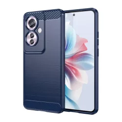   HUSĂ! - Protector de telefon din silicon (rezistenta la impact, colt cu perna de aer, periat, model carbon) ALBASTRU INCHIS Oppo Reno11 F 5G
