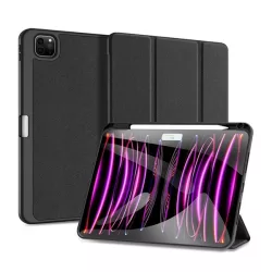  Husa DUX DUCIS DOMO in picioare, efect piele (FLIP activ, deschidere laterala, TRIFOLD, suport birou, suport creion) NEGRU Apple IPAD Pro 11 (2024)