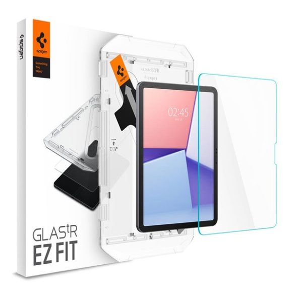 SPIGEN EZ FIT HD sticlă de protecție pentru ecran (2.5D, compatibil cu carcasă, ultra-subțire, 0,2 mm, 9H + cadru auxiliar) TRANSPARENT Apple IPAD Air 11 (2024)
