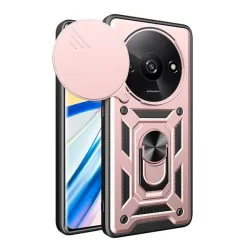   HUSĂ! - Protector de telefon din plastic Defender (rezistenta la impact, interior din silicon, inel de retinere, protectie camera) ROSE GOLD Xiaomi Redmi A3