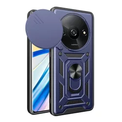   HUSĂ! - Protector de telefon din plastic Defender (rezistenta la impact, interior din silicon, inel de retinere, protectie camera) ALBASTRU INCHIS Xiaomi Redmi A3