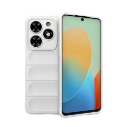   HUSĂ! - Protectie din silicon pentru telefon (rezistenta la socuri, protectie camera, 3D) ALB Tecno Spark 20C