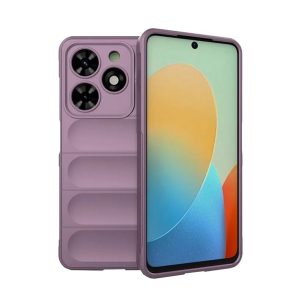 HUSĂ! - Protectie din silicon pentru telefon (rezistenta la socuri, protectie camera, 3D) PURPLE Tecno Spark 20C