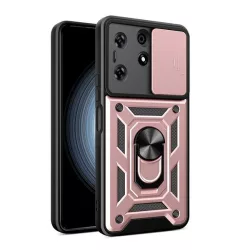   HUSĂ! - Protector de telefon din plastic Defender (rezistenta la impact, interior din silicon, inel de retinere, protectie camera) ROSE GOLD Tecno Spark 10 Pro