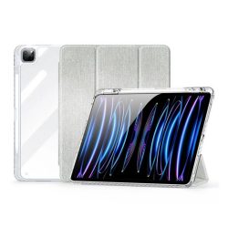   DUX DUCIS UNID husă în picioare, efect textil (FLIP activ, deschidere laterală, TRIFOLD, suport birou, suport creion) VERDE DESCHIS Apple IPAD Pro 13 (2024)