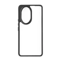   HUSĂ! - Protectie din plastic pentru telefon (cadru silicon, rezistenta la impact, spate transparent) NEGRU Honor 200 Pro