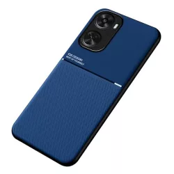   HUSĂ! - Protectie din plastic pentru telefon (cadru silicon, rezistenta la impact, magnetic, spate cu efect piele, dungi) ALBASTRU INCHIS Huawei Nova 12 SE