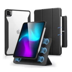   Protector de telefon din silicon ESR REBOUND HYBRID (FLIP activ, TRIFOLD, suport desktop, rezistenta la socuri, suport creion) NEGRU Apple IPAD Pro 11 (2024)