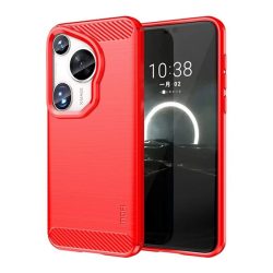   HUSĂ! - Protector de telefon din silicon MOFI (rezistenta la impact, colt cu perna de aer, periat, model carbon) ROSU Huawei Pura 70 Ultra