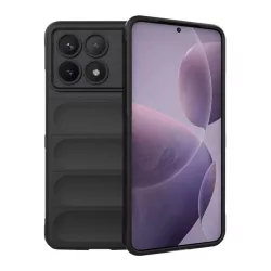   HUSĂ! - Protector de telefon din silicon (rezistenta la socuri, protectie camera, 3D) NEGRU Xiaomi Poco F6 Pro