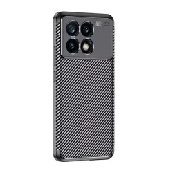  HUSĂ! - Protectie de telefon din silicon (rezistenta la impact, colt cu perna de aer, model carbon) NEGRU Xiaomi Poco F6 Pro