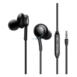  JOYROOM JR-EW02 Căști stereo (mufă de 3,5 mm, microfon, buton de înregistrare, control volum) NEGRU
