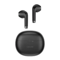   Căști bluetooth USAMS RHYMBO STEREO (v5.3, TWS, filtru de zgomot + carcasă de încărcare) NEGRU