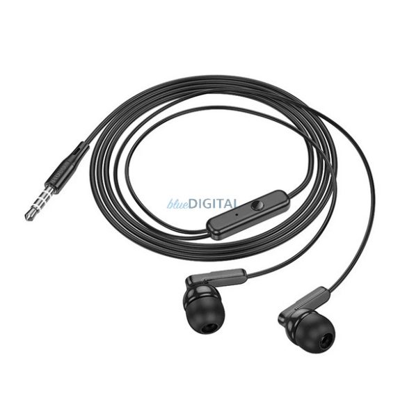 HOCO BRIGHT Căști stereo (mufă de 3,5 mm, microfon, buton de înregistrare) NEGRU
