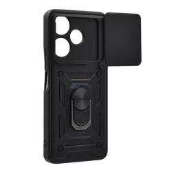  HUSĂ! - Protector de telefon din plastic Defender (rezistenta la impact, interior din silicon, inel de retinere, protectie camera) NEGRU Xiaomi Redmi 13