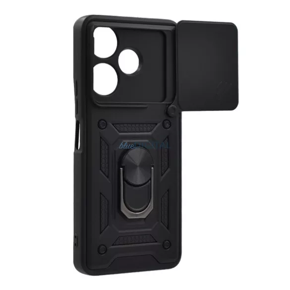 HUSĂ! - Protector de telefon din plastic Defender (rezistenta la impact, interior din silicon, inel de retinere, protectie camera) NEGRU Xiaomi Redmi 13