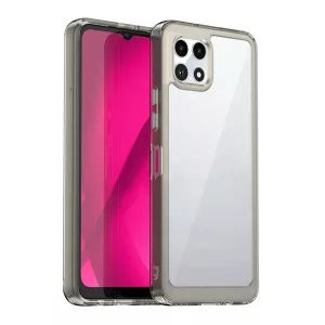 HUSĂ! - Protectie de telefon din silicon (rezistenta la impact, spate transparent) LIGHT GREY T Phone 2 5G