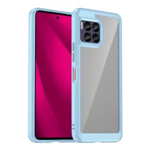 HUSĂ! - Protectie de telefon din silicon (rezistenta la impact, spate transparent) ALBASTRU DESCHIS T Phone 2 Pro 5G