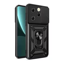   HUSĂ! - Protector de telefon din plastic Defender (rezistenta la impact, interior din silicon, inel de retinere, protectie camera) NEGRU Infinix Hot 40 Pro