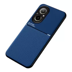   HUSĂ! - Protectie din plastic pentru telefon (cadru din silicon, rezistenta la impact, magnetic, spate cu efect piele, dungi) ALBASTRU INCHIS Realme C67 4G