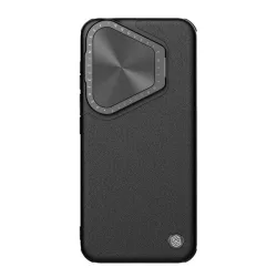   HUSĂ! - Protectie telefon din plastic NILLKIN CAMSHIELD PROP LEATHER (rezistenta la impact, spate cu efect piele, protectie camera, suport) NEGRU Huawei Pura 70 Pro