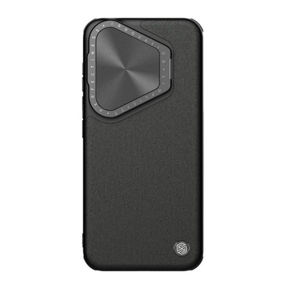 Protectie telefon din plastic NILLKIN CAMSHIELD PROP LEATHER (rezistenta la impact, spate cu efect piele, protectie camera, suport) NEGRU Huawei Pura 70 Pro