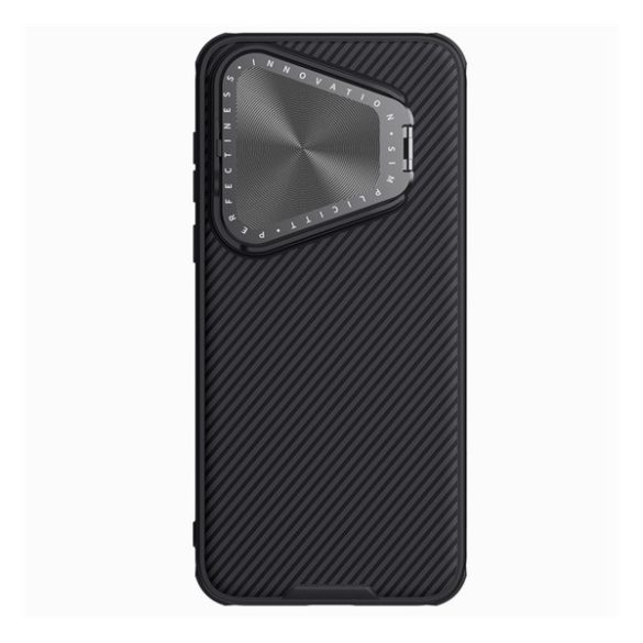 Protector de telefon din plastic NILLKIN CAMSHIELD PROP MAGNETIC (cadru silicon, rezistenta la impact, protectie camera, suport, dungi) NEGRU Huawei Pura 70