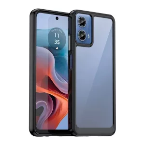 HUSĂ! - Protectie din silicon pentru telefon (rezistenta la impact, spate transparent) NEGRU Motorola Moto G34 5G (XT-2363)