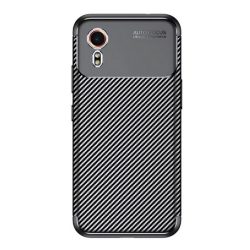   HUSĂ! - Protectie din silicon pentru telefon (rezistenta la impact, colt cu perna de aer, model carbon) NEGRU Samsung Galaxy Xcover 7 (SM-G556)