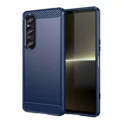   HUSĂ! - Protector de telefon din silicon (rezistenta la impact, colt cu perna de aer, periat, model carbon) ALBASTRU INCHIS Sony Xperia 1 VI