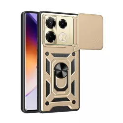  HUSĂ! - Protector de telefon din plastic Defender (rezistență la impact, interior din silicon, inel de reținere, protecție pentru cameră) GOLD Infinix Note 40 Pro 4G (X6850)