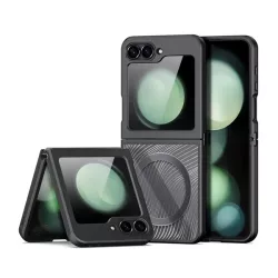   HUSĂ! - Protectie de telefon din plastic DUX DUCIS AIMO (rezistenta la socuri, cadru din silicon, protectie camera, MagSafe, wave) NEGRU Samsung Galaxy Z Flip6 5G (SM-F741)